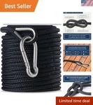 Durable Marine Anchor Line - 100FT Heavy Duty Nylon Rope For Boats Up To 27FT. Fixed Price $84.99.