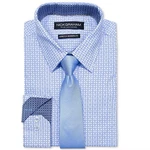 Nick Graham Mens Performance Stretch Geo Print Tie Set Button Down Dress. Fixed Price $52.50.