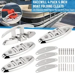 4 Pack 5" Boat Folding Cleats 316 Stainless Steel Flip-up Marine Dock Rope. Fixed Price $49.99.