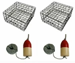 2-PACK Of Kufa Vinyl Coated Crab Trap 1/4" 100' Lead Rope And 6"X14" Floats. Fixed Price $129.99.