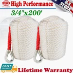 2ROLL Heavy Duty 3/4"X200' Twisted Three Strand Anchor Rope Boat Line W/ Thimble. Fixed Price $158.99.