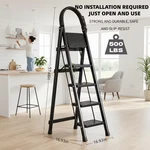 Heavy Duty Folding Step Ladder W/ Handrail Anti-slip Steel Red/black. Fixed Price $58.99.