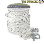 Reflective Anchor Line 3/8 Inch X 100 Feet Twisted Nylon Rope W/ Shackle New. Fixed Price $50.28.