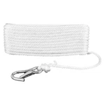 3/8" X 50' White Polypropylene Solid Braid Anchor Line Spring Hook. Fixed Price $18.81.