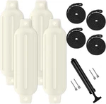 Turmaster Boat Fenders Pack 4.5'' X16'', Ribbed Twin Eyes Bumpers. Fixed Price $30.00.