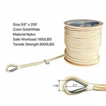 5/8 Inch 250 Ft Double Braid Nylon Rope Anchor Line With Stainless Steel Thimble. Fixed Price $149.99.