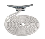Sea Dog 302110015WH-1 White 3/8"X15' Double Braid Nylon Dock Line W/ Eye Splice. Fixed Price $19.95.