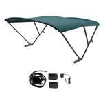 Sureshade Battery Powered Bimini - Black Anodized Frame & Green Fabric. Fixed Price $1659.00.