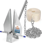 Ouleme 8LB Fluke Anchor Kit 100FT Nylon Rope Chain Pontoon Dinghy Bass 12-22FT. Fixed Price $79.99.