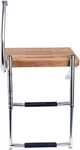 Amarine Made 2 Steps Stainless Ladder Boat Out-board Swim Teak Platform. Fixed Price $130.99.