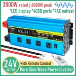 3000W 6000W 24V To 120V Power Inverter 4USB 4AC Pure Sine Wave W/remote Workshop. Fixed Price $170.99.