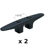 2 Pack Of 6 Inch Black Plastic Hollow Base Cleats For Boats And Docks. Fixed Price $19.49.