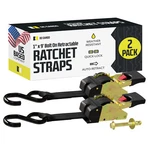 Dc Cargo Transom Tie Down Strap 1"X9' Retractable Ratchet W/ S-hook 2-PACK. Fixed Price $49.49.