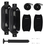 Rockville FEN210-BLACK Boat Fender Package Bumpers 10"X30", Covers, Lines. Fixed Price $89.96.
