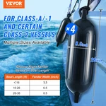 Boat Fenders, 8.5" X 26" Black Dock Bumpers With Air Pump And Accessories. Fixed Price $102.79.