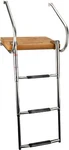 Amarine Made Boat In-board Swim Pool Teak Platform With 3-STEPS Stainless Ladder. Fixed Price $144.99.