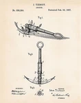 1887 Vintage Style Anchor Drawing Patent Art Print Gifts For Boaters Decor. Fixed Price $21.95.