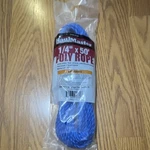 Haulmaster Static Poly Rope 1/4 In X 50 Ft Blue General Use Mpn 90760. Fixed Price $8.49.
