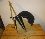 4 Lb. Hooker Anchor Danforth Fluke Style Boat W/90 Feet 3/8" Cotton Rope. Fixed Price $25.00.