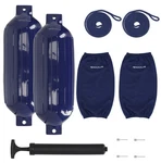 Rockville FEN210-NAVY Blue Boat Fender Package 2BUMPERS 10"X30",2 COVERS,2 Lines. Fixed Price $89.96.