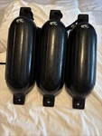 Lot Of 3 Bass Pro Shop Large Twin Eye Boat Fenders 6 X 22 With Rope. Fixed Price $99.99.