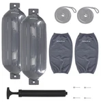 Rockville FEN210-GREY Boat Fender Package Bumpers 10"X30", Covers, Lines. Fixed Price $99.95.