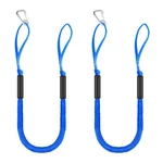 Boat Bungee Dock Lines 4 Ft - Single Hook Rope With 2 Loops, Pack (blue). Fixed Price $40.22.