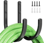 Garden Hose Holder Wall Mount - Aluminum Hanger For Outside, 2 Pcs Black. Fixed Price $9.49.