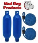 Pack Blue 6.5 X 23 Ribbed Inflatable Boat Fender & Lines - Made Usa. Fixed Price $34.99.