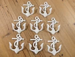 8 Cast Iron Coat Hooks Nautical Hat Anchors Soft White. Fixed Price $34.99.