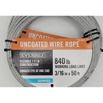 Everbilt 3/16" 50FT Galvanized Wire Rope 840LB 7X19 Swaged Eye. Fixed Price $19.95.