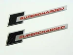 Mustang Shelby Carbon Fiber Supercharged Emblems Red. Fixed Price $13.95.