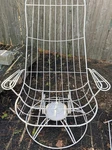 Vintage Mid Century Modern Homecrest White Wire Swivel Patio Rocker Chair #1. Fixed Price $150.00.