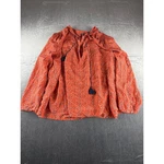 Nic+zoe 3X 100% Silk Peasant Blouse Rust Toned Blue Polka Dot Tassel Tie Boho. Fixed Price $40.00.