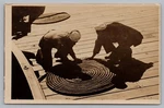 Postcard Navy Sailors Coiling Rope Mooring Lines On Dock Rppc. Fixed Price $15.95.