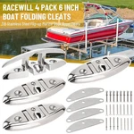4 Pack 6" Boat Folding Cleats 316 Stainless Steel Flip-up Marine Dock Rope. Fixed Price $59.99.