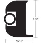Taco Flexible Vinyl Boat Rub Rail Kit Black With Insert 1-1/4" X15/16" 50FT. Fixed Price $369.72.