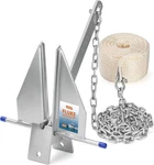 Ouleme 10LB Fluke Anchor Kit 100FT Nylon Rope Chain Pontoon Dinghy Bass 16-26FT. Fixed Price $84.99.