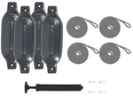 Rockville FEN445-GREY Boat Fender Package Bumpers 4.5"X16", Lines + Pump. Fixed Price $44.95.