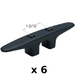 6 Pack Of Inch Black Plastic Hollow Base Cleats For Boats And Docks. Fixed Price $51.44.