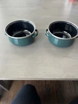 2X Megaware .5 Qt Half Quart Mini Dutch Oven No Lids Hunter Green Made Spain. Fixed Price $12.99.