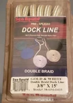 Sea Bowld Double Braided Dock Line. 3/8 X 15' Gold And White Prespliced Eye.. Fixed Price $14.29.