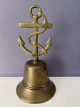 Vtg Genuine Brass Rope & Anchor Bell England 7" Boat Nautical Coastal Decor. Fixed Price $28.00.