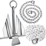 12 Lb Fluke Boat Anchor Kit With Chain & Rope, Slip-ring Shank Heavy-duty. Fixed Price $139.00.