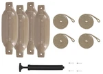 Rockville FEN445-SAND Boat Fender Package Bumpers 4.5"X16", Lines + Pump. Fixed Price $44.95.