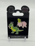 Disney Toy Story Rex With Mickey Ears & Hamm Goofy Hat Pin Set On Card. Fixed Price $28.49.