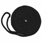 New England Ropes C5054-12-00015 Black 3/8" X 15' Double Braid Nylon Dock Line. Fixed Price $34.95.