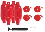 Rockville FEN445-RED Boat Fender Package Bumpers 4.5"X16", Lines + Pump. Fixed Price $44.95.