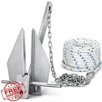 Fucnen Galvanized Fluke Boat Anchor Kit 5-13 Lb W/ Chain Rope Shackles. Fixed Price $129.99.