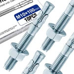 10PCS 3/8" 4" Concrete Anchor Bolts, Zinc Plated Carbon Steel Wedge. Fixed Price $17.21.